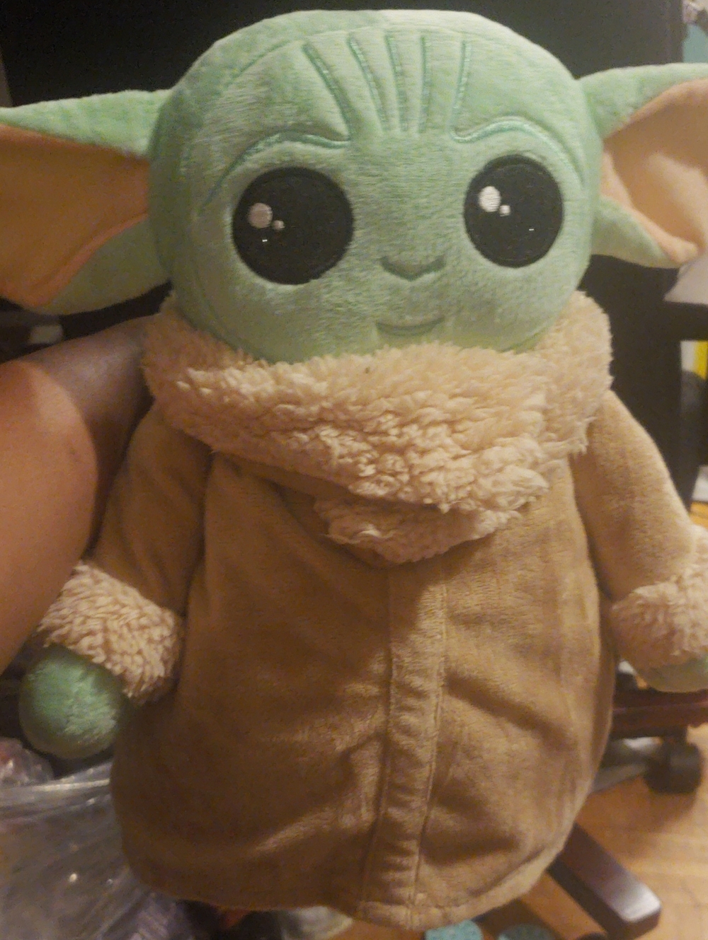Plush Green Space Creature Stuffed Toy with Brown Coat